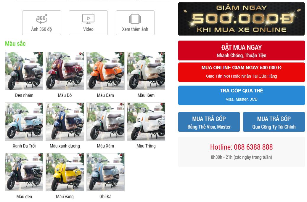 Màu sắc đa dạng